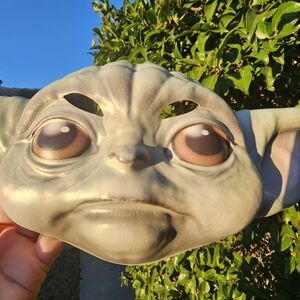 Cute Green Baby Yoda Groku Face Mask Star Wars Mandalorian Plastic